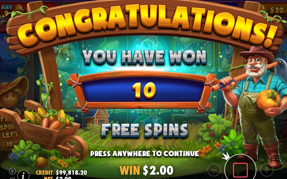 Free Spins with the dusk palette and reel frame