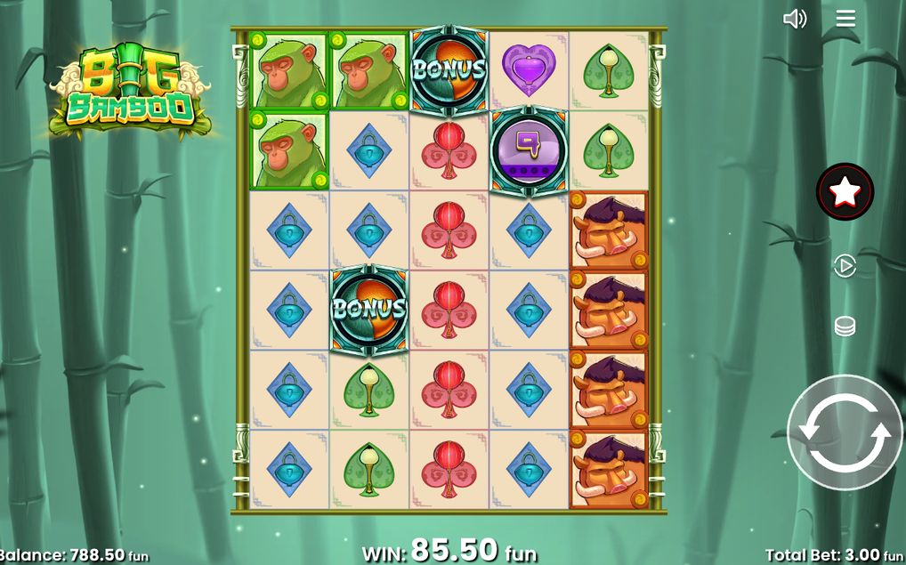 Win screen showing a paid line on the 5x6 grid
