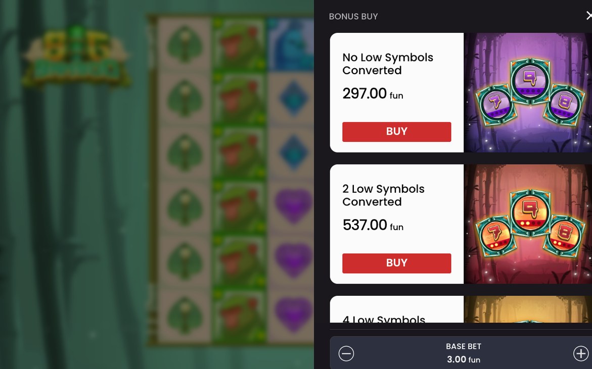 Free Games Feature with the Low-Symbol conversion meter